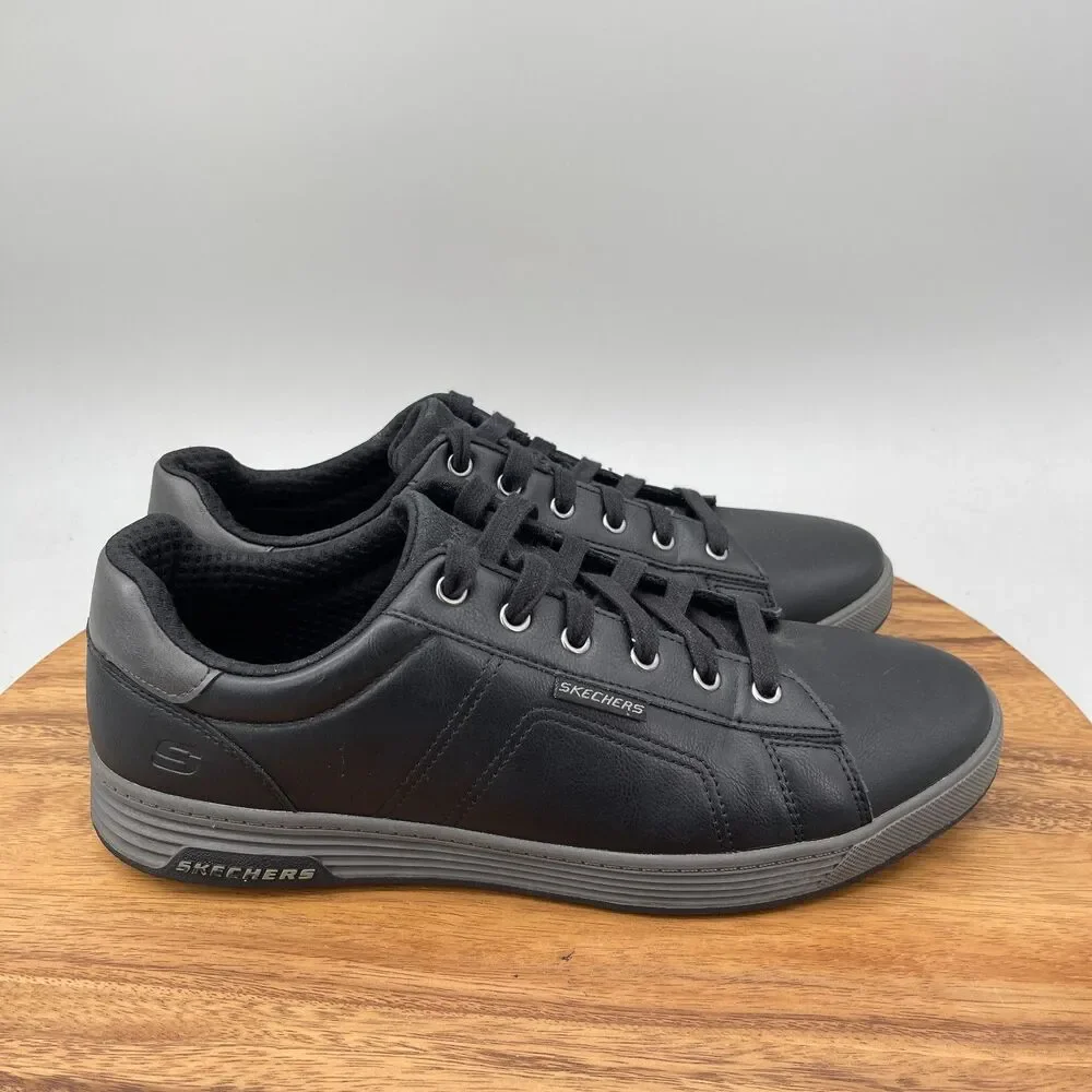 Skechers Hensley Shoes Mens Size 12 Black Synthetic Leather Trainers Running